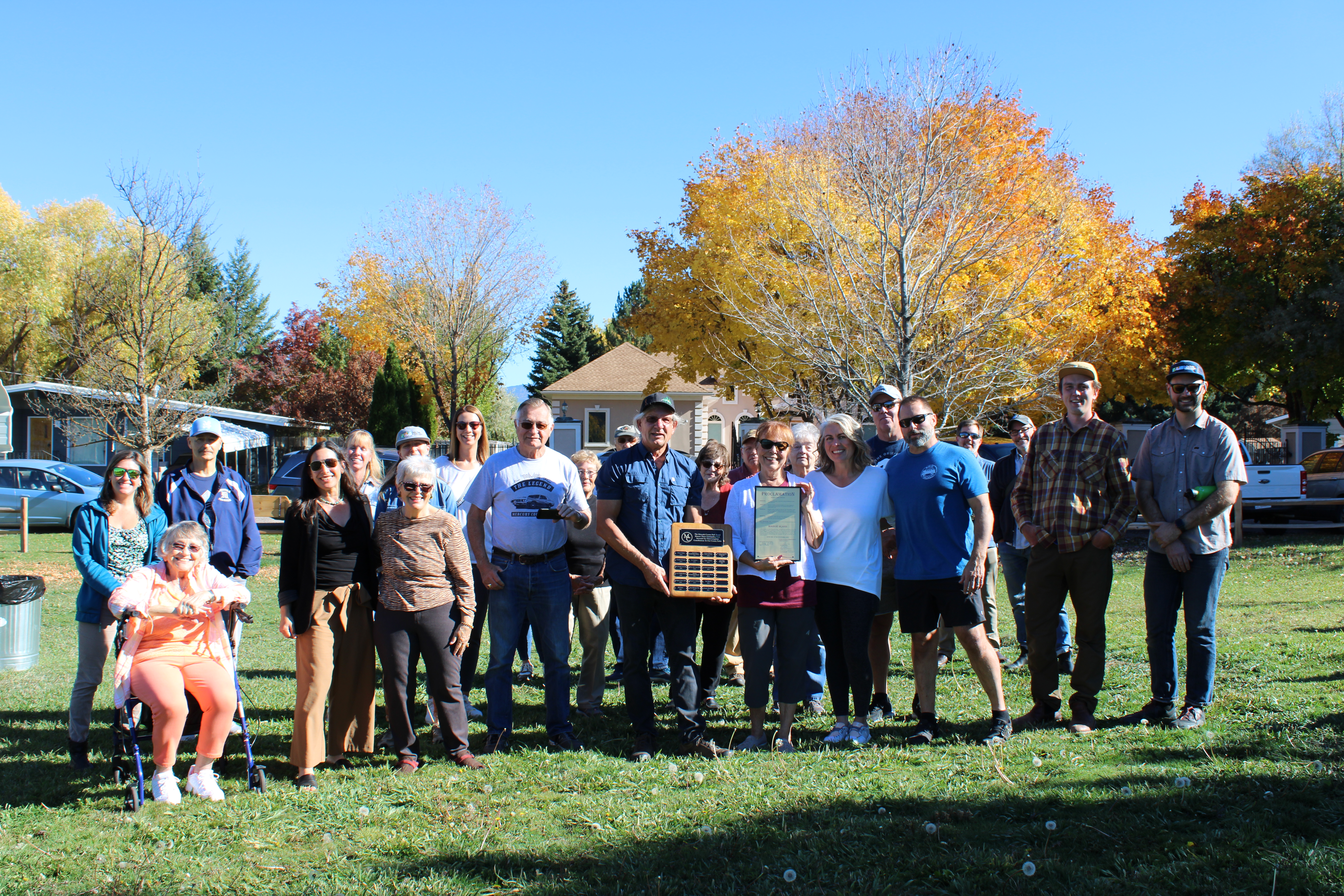 Awardee and friends at Schmautz Park for Park Steward Award